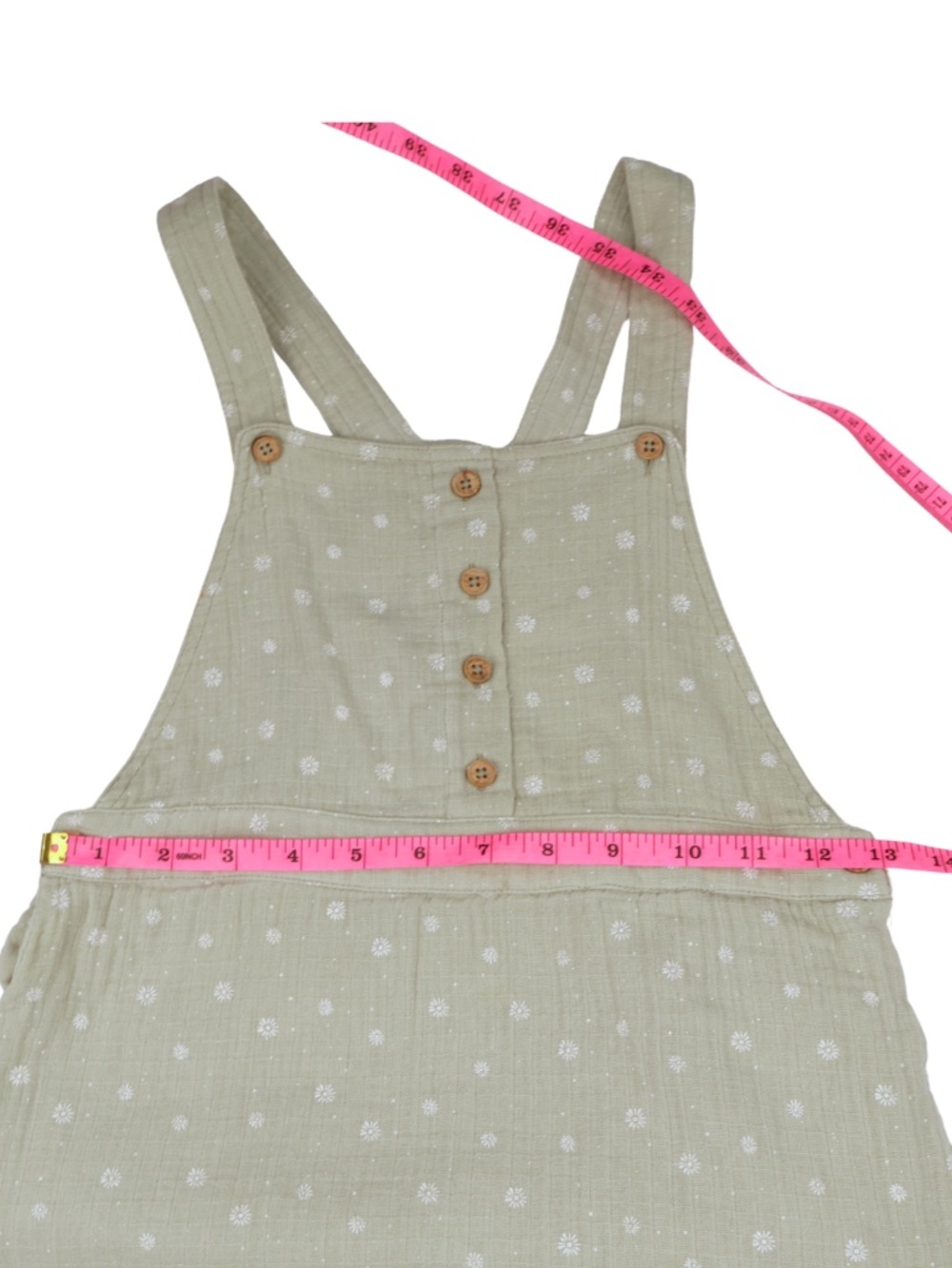Happy Grey Girls Size 8 Sage Green Overall Dress Polka Dot Cotton - Picture 4 of 8